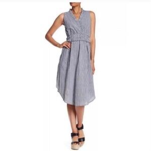 Hope & Harlow Sleeveless Blue Gingham Midi Dress Size 8